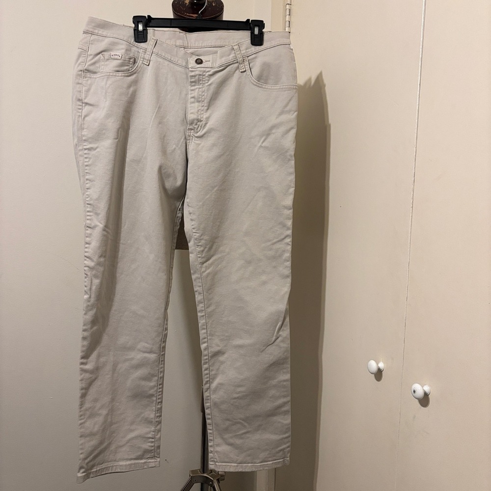 Riders by Lee Womens Beige Straight Leg Stretch Pants 16W M 157221L Sand Twill